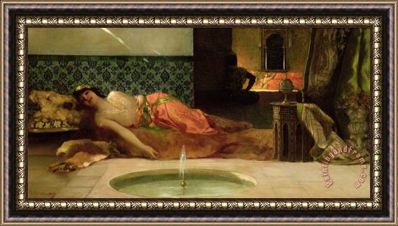 Benjamin Constant An Odalisque in a Harem Framed Painting