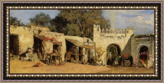Benjamin Jean Joseph Constant An Arab Market Framed Painting