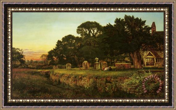 Benjamin Williams Leader In a Country Churchyard Framed Painting