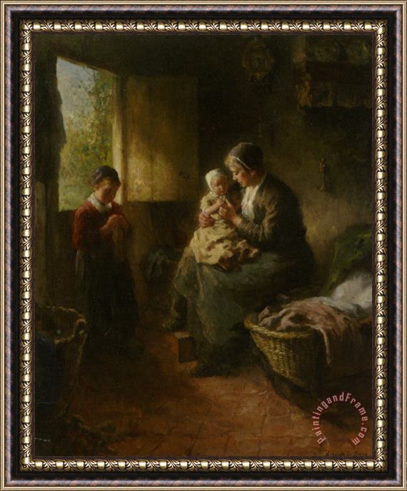 Bernard De Hoog Mothers Joy Framed Painting