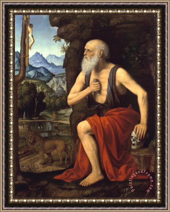 Bernardino Luini Saint Jerome in Penitence Framed Painting