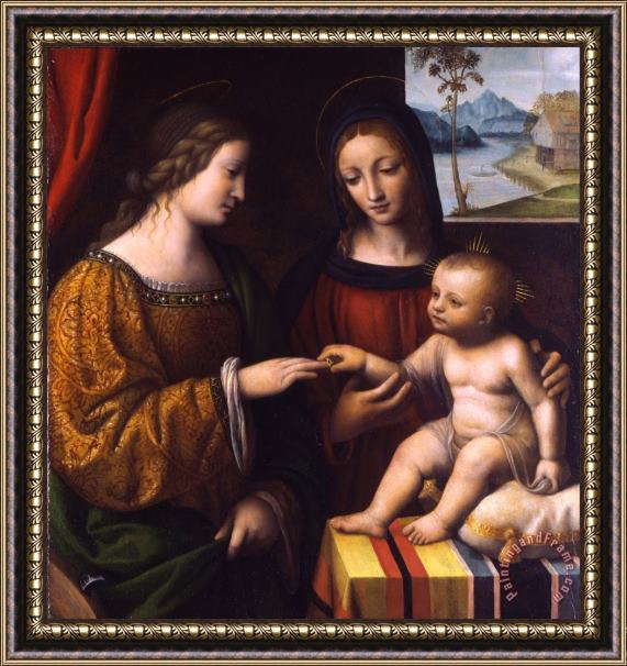 Bernardino Luini The Mystical Marriage of Saint Catherine Framed Painting
