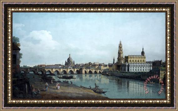 Bernardo Bellotto Dresden Seen From The Right Bank of The Elbe, Beneath The Augusts Bridge Framed Print