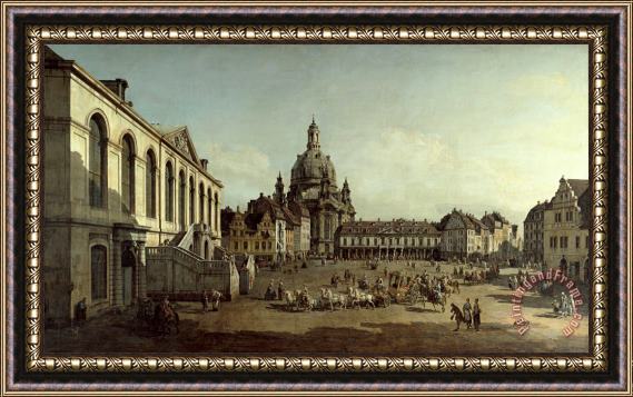 Bernardo Bellotto View of The Neumarkt in Dresden From The Judenhofe Framed Painting