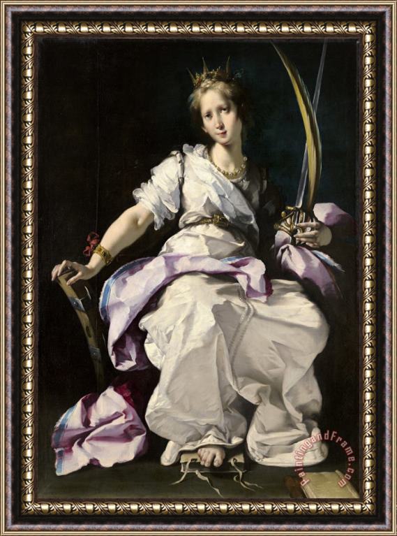 Bernardo Strozzi Saint Catherine of Alexandria Framed Print