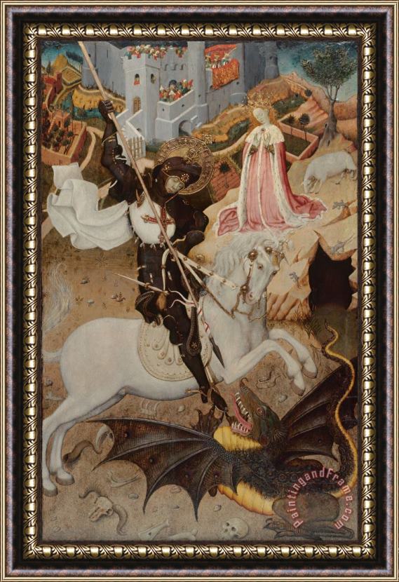 Bernat Martorelli Saint George Killing The Dragon - 1434-35 Framed Print
