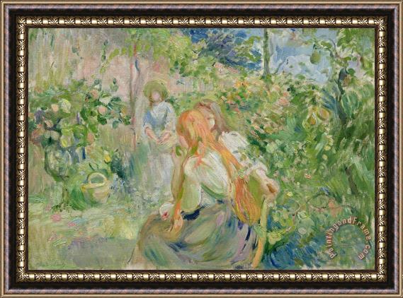 Berthe Morisot In the Garden at Roche Plate Framed Print