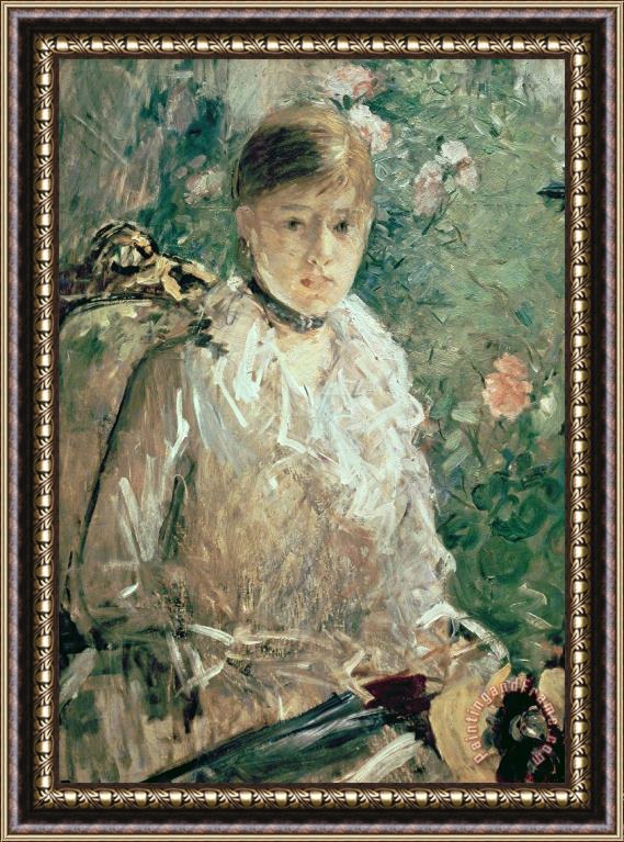 Berthe Morisot Portrait of a Young Lady Framed Painting