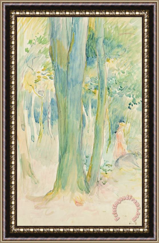 Berthe Morisot Under The Trees In The Wood Framed Print