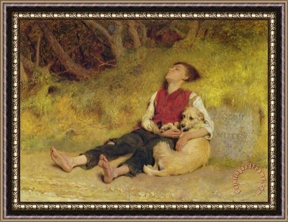 Briton Riviere His Only Friend Framed Painting