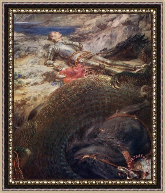 Briton Riviere St George And The Dragon - 1914 Framed Painting