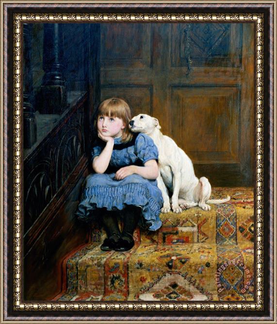 Briton Riviere Sympathy Framed Painting