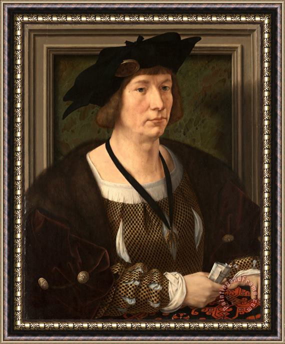 called Mabuse Jan Gossart Portrait of Hendrik Iii, Count of Nassau Breda Framed Painting