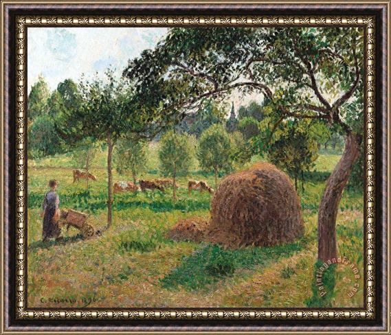 Camille Pissarro Dusk at Eragny Framed Painting