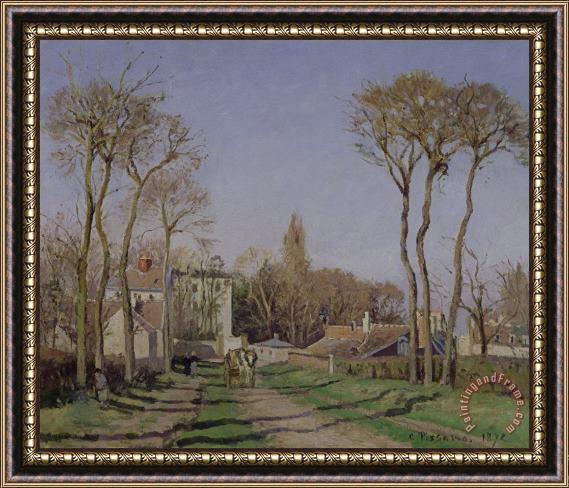 Camille Pissarro Entrance to the Village of Voisins Framed Painting