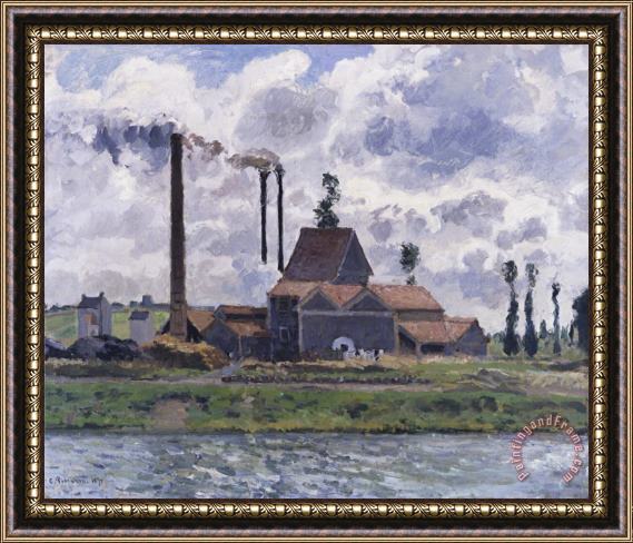 Camille Pissarro Factory Near Pontoise Framed Painting
