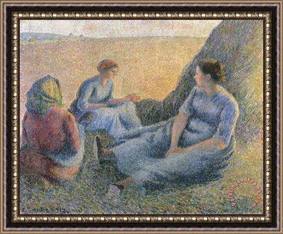 Camille Pissarro Haymakers Resting Framed Print