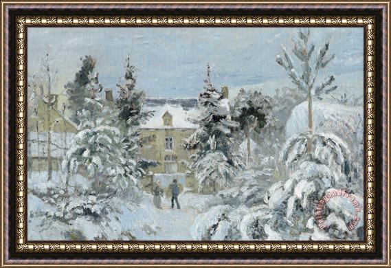 Camille Pissarro House at Montfoucault Framed Painting