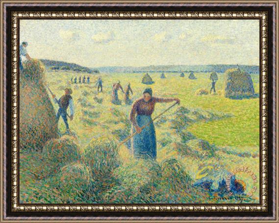 Camille Pissarro La Recolte Des Foins, Eragny Framed Print