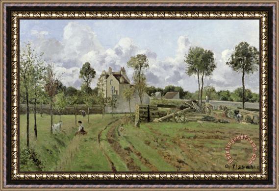 Camille Pissarro Landscape, Louveciennes Framed Painting