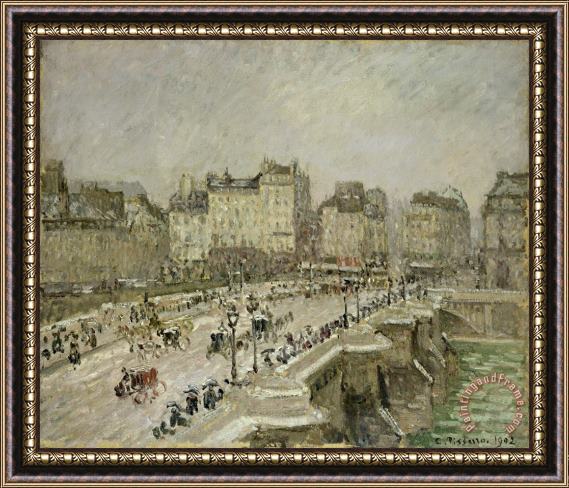 Camille Pissarro Pont Neuf Snow Effect Framed Painting