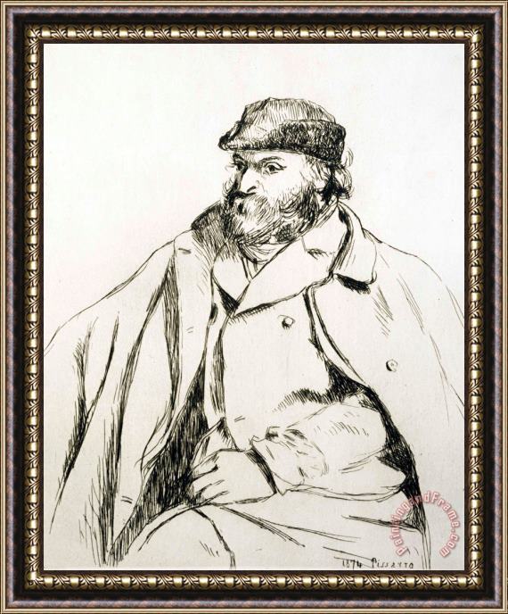 Camille Pissarro Portrait of Cezanne (state I) Framed Painting