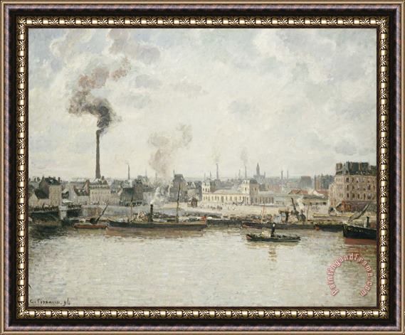 Camille Pissarro Quay at Saint Sever, Rouen Framed Painting