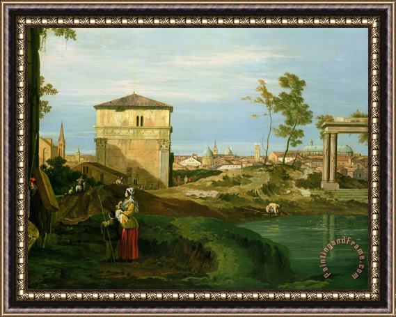 Canaletto Capriccio with Motifs from Padua Framed Painting