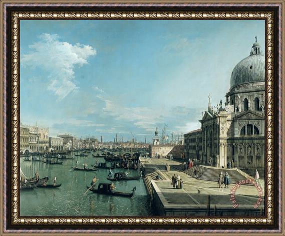 Canaletto The Entrance to the Grand Canal and the church of Santa Maria della Salute Framed Print