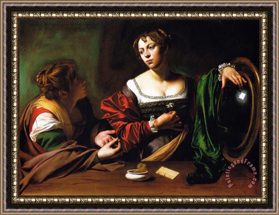 Caravaggio Conversion Marymagdalen 1599 Framed Painting