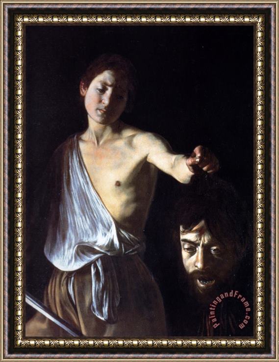 Caravaggio David Goliath 1610 Framed Painting