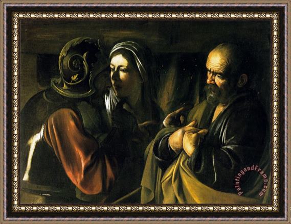Caravaggio Denial St Peter Framed Painting