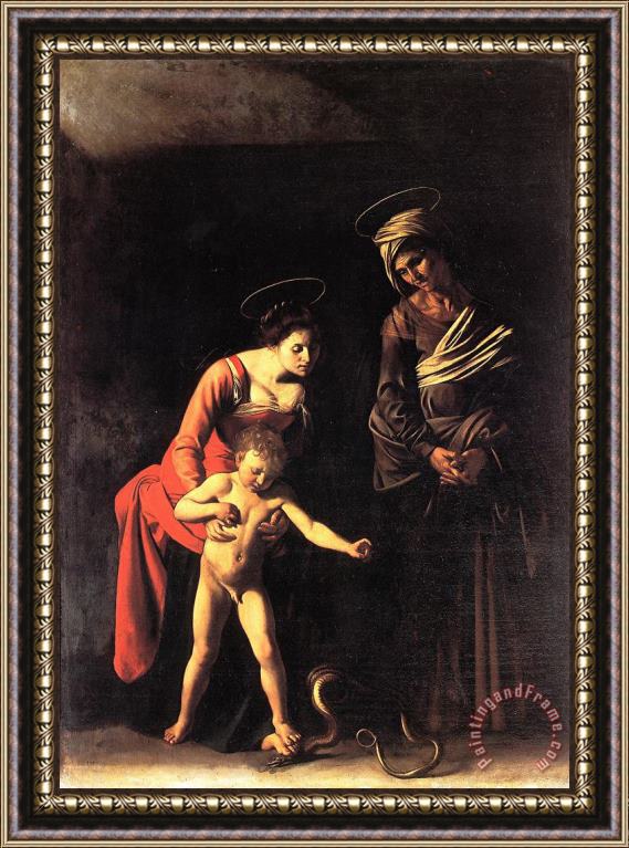 Caravaggio Madonnadeipalafrenieri 1606 Framed Print