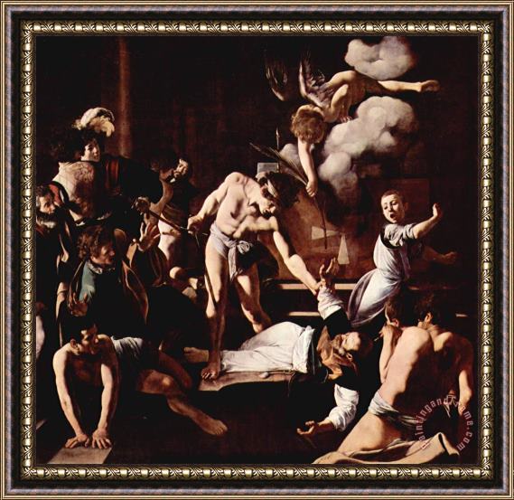 Caravaggio Martyrdomstmatthew 1599 1600 Framed Painting
