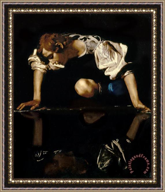 Caravaggio Narcissus Framed Print