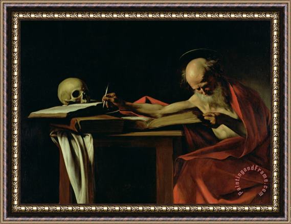 Caravaggio Saint Jerome Writing Framed Print