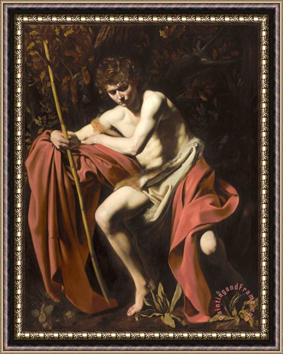 Caravaggio Saint John The Baptist in The Wilderness Framed Print