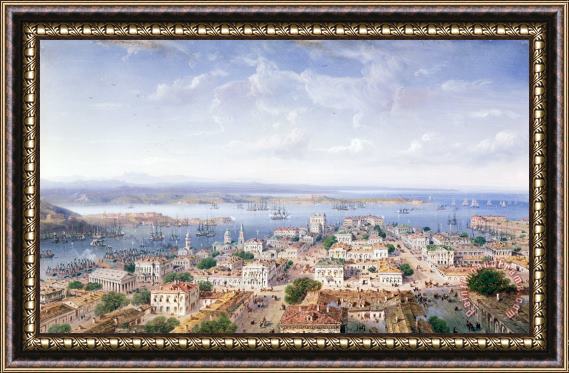 Carlo Bossoli View of Sebastopol Framed Painting