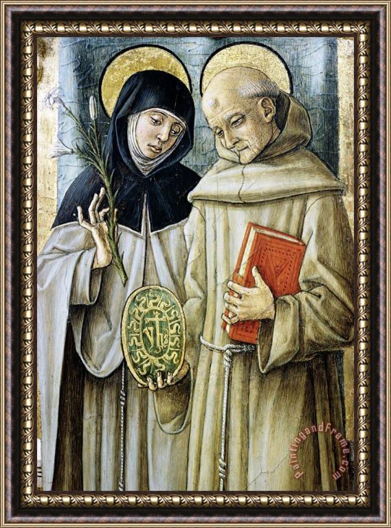 Carlo Crivelli Detail of Saint Bernardino And Saint Catherine of Siena Framed Print
