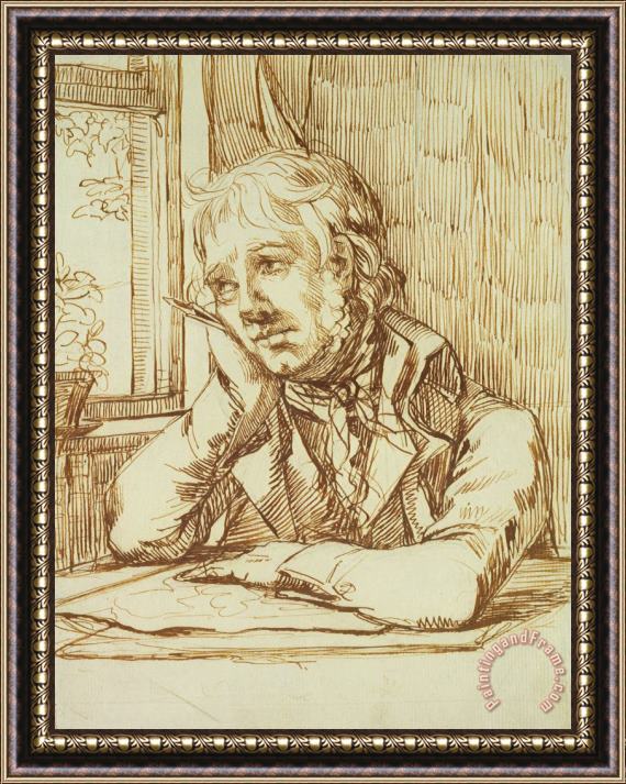 Caspar David Friedrich Self Portrait (pencil And Pen on Paper) Framed Print