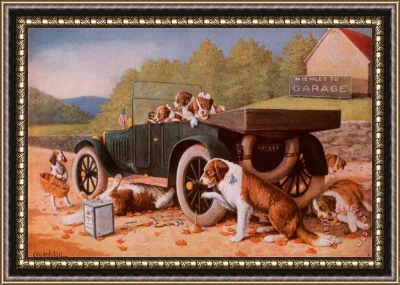 cassius marcellus coolidge Ten Miles to a Garage Framed Print