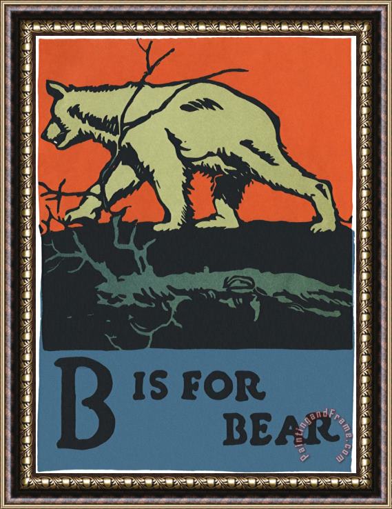 C.B. Falls Alphabet: B Is for Bear Framed Print
