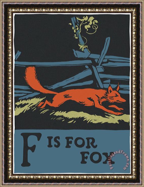 C.B. Falls Alphabet: F Is for Fox Framed Print