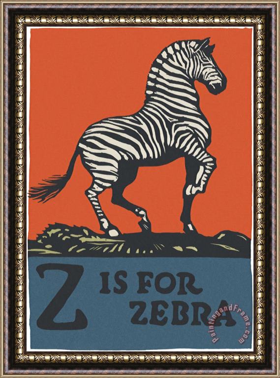 C.B. Falls Alphabet: Z Is for Zebra Framed Painting