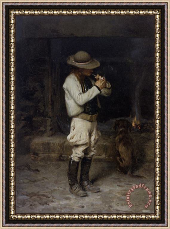Charles Bargue The Smoker Framed Painting