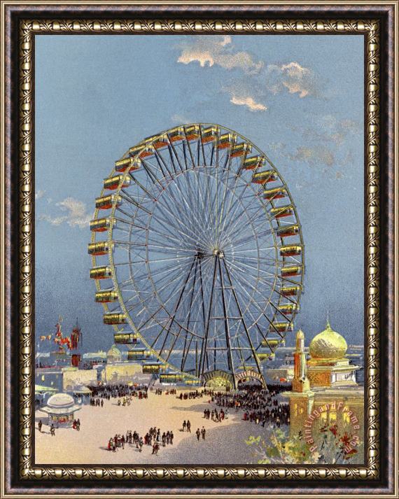 Charles Graham Ferris Wheel, From The World's Fair in Water Colors Framed Painting