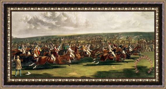 Charles Hunt The Start Of The Memorable Derby Of 1844 Framed Painting