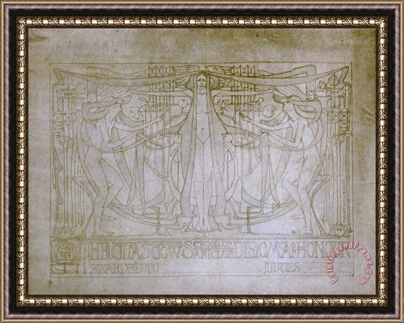 Charles Rennie Mackintosh Diploma of Honour Design Framed Painting