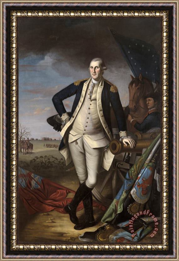 Charles Willson Peale George Washington at The Battle of Princeton Framed Painting