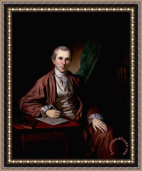Charles Willson Peale Portrait of Dr. Benjamin Rush Framed Painting